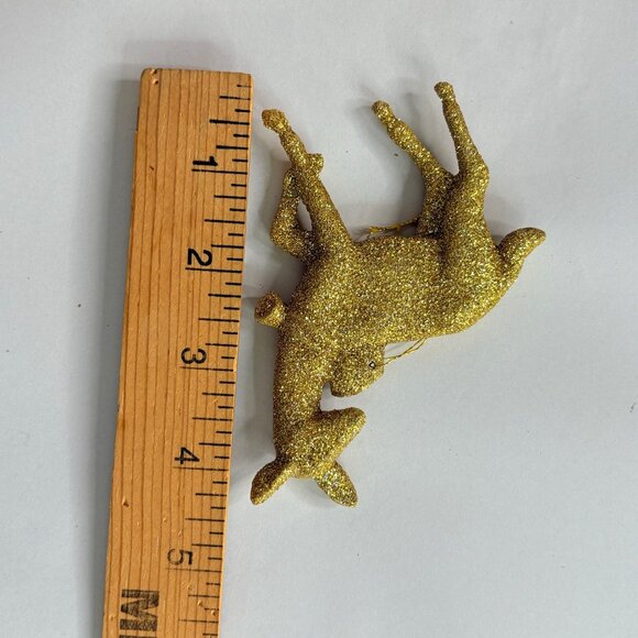 VTG Christmas Ornaments Set Of 8 Glittery Gold Pear Deer DIY Holiday Crafts - Picture 3 of 14